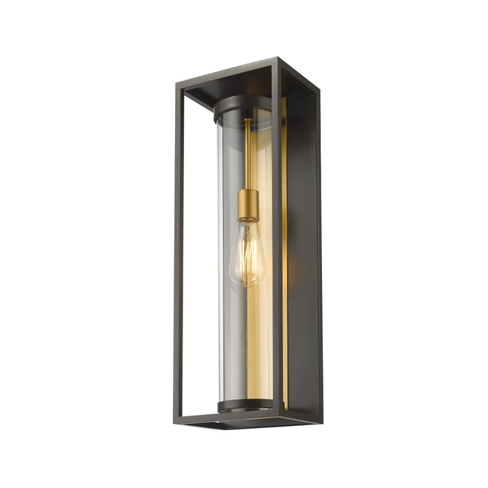 Z-Lite Dunbroch 1-Light Outdoor Wall Sconce In Deep Bronze With Outdoor Brass Z-Lite Dunbroch 1-Light Outdoor Wall Sconce In Deep Bronze With Outdoor Brass