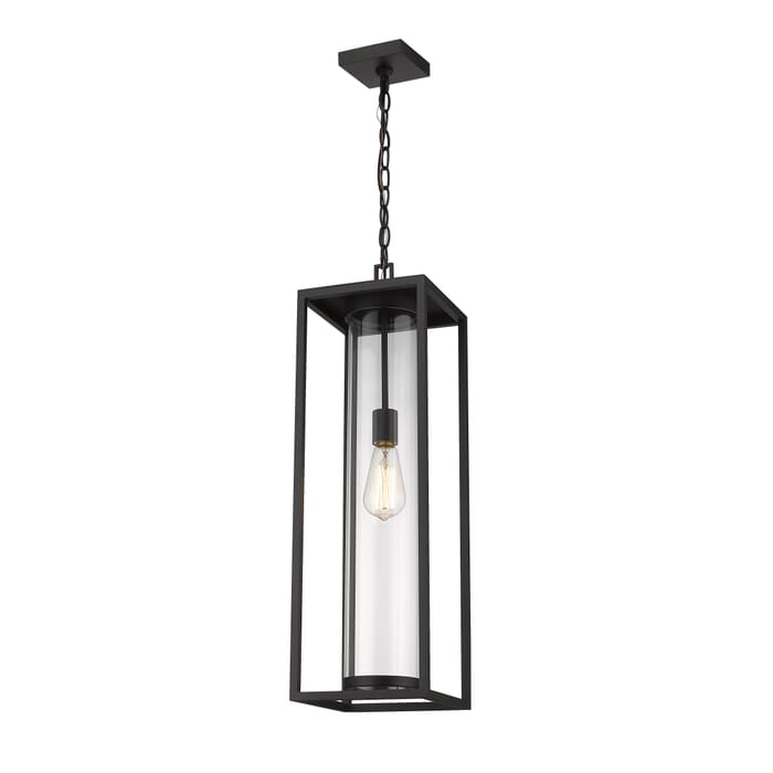 Z-Lite Dunbroch 1-Light Outdoor Chain Mount Ceiling Fixture Light In Black Z-Lite Dunbroch 1-Light Outdoor Chain Mount Ceiling Fixture Light In Black