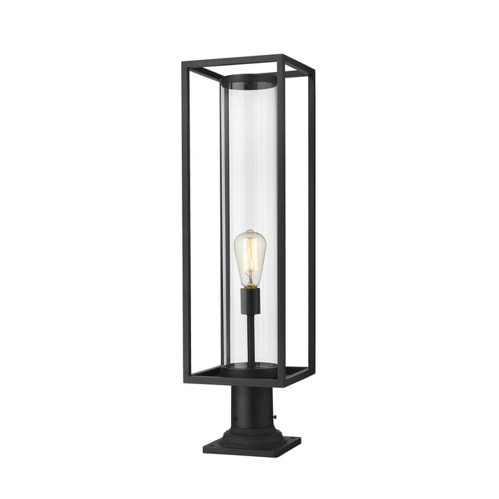 Z-Lite Dunbroch 1-Light Outdoor Pier Mounted Fixture Light In Black Z-Lite Dunbroch 1-Light Outdoor Pier Mounted Fixture Light In Black
