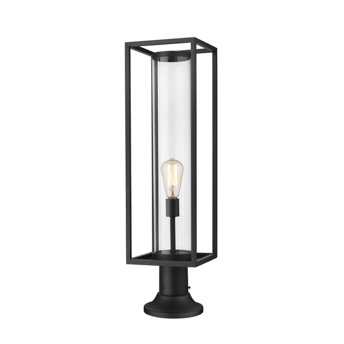 Z-Lite Dunbroch 1-Light Outdoor Pier Mounted Fixture Light In Black Z-Lite Dunbroch 1-Light Outdoor Pier Mounted Fixture Light In Black