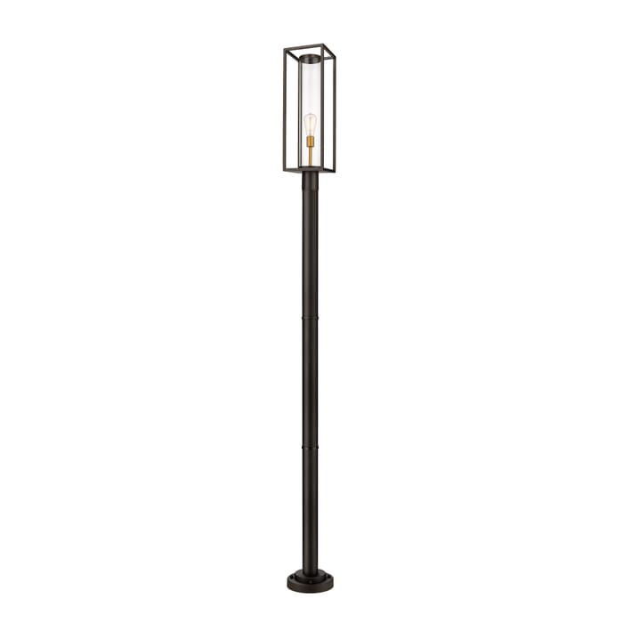Z-Lite Dunbroch 1-Light Outdoor Post Mounted Fixture Light In Deep Bronze With Outdoor Brass Z-Lite Dunbroch 1-Light Outdoor Post Mounted Fixture Light In Deep Bronze With Outdoor Brass