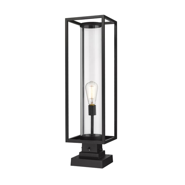 Z-Lite Dunbroch 1-Light Outdoor Pier Mounted Fixture Light In Black Z-Lite Dunbroch 1-Light Outdoor Pier Mounted Fixture Light In Black