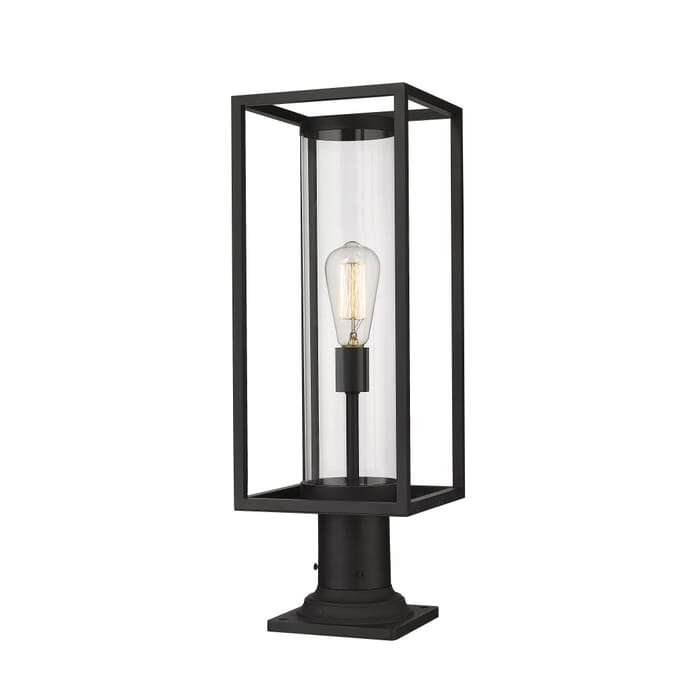 Z-Lite Dunbroch 1-Light Outdoor Pier Mounted Fixture Light In Black Z-Lite Dunbroch 1-Light Outdoor Pier Mounted Fixture Light In Black