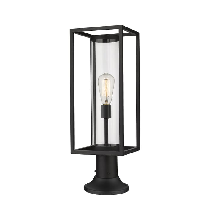 Z-Lite Dunbroch 1-Light Outdoor Pier Mounted Fixture Light In Black Z-Lite Dunbroch 1-Light Outdoor Pier Mounted Fixture Light In Black