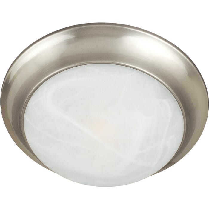 Maxim Lighting Essentials 3-Light Marble Flush Mount in Satin Nickel Maxim Lighting Essentials 3-Light Marble Flush Mount in Satin Nickel