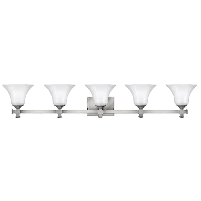 Hinkley Abbie 5-Light Bathroom Vanity Light in Brushed Nickel Hinkley Abbie 5-Light Bathroom Vanity Light in Brushed Nickel