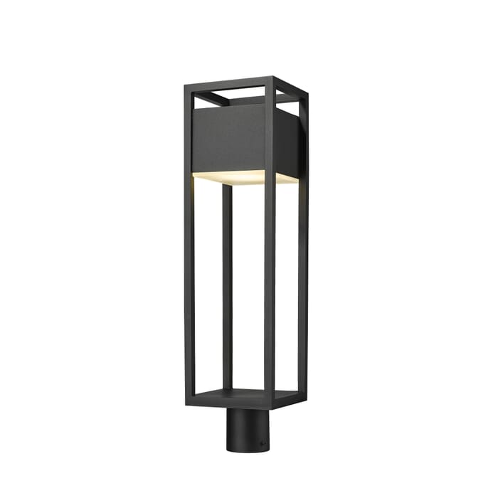 Z-Lite Barwick 1-Light Outdoor Post Mount Fixture Light In Black Z-Lite Barwick 1-Light Outdoor Post Mount Fixture Light In Black