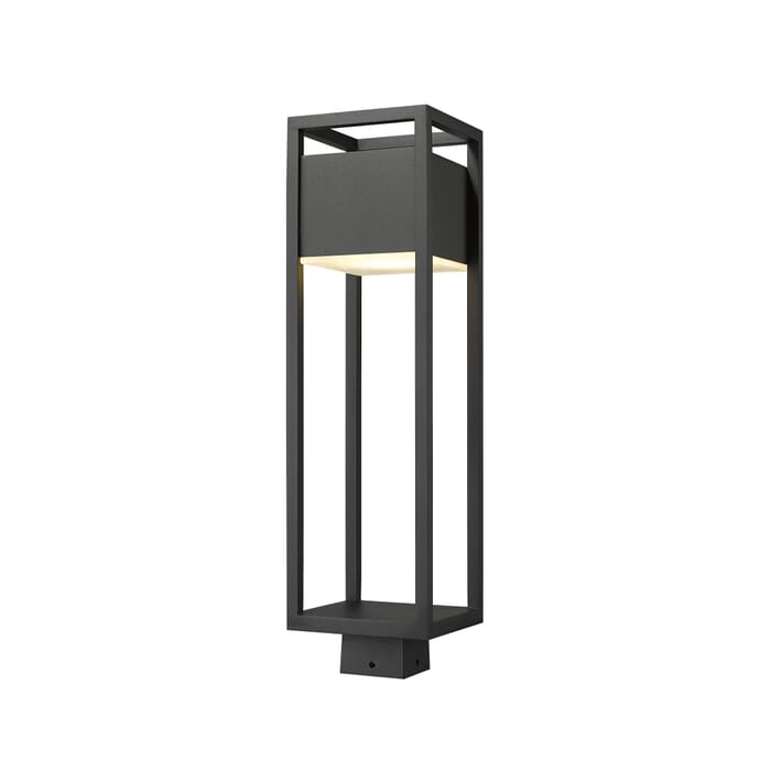 Z-Lite Barwick 1-Light Outdoor Post Mount Fixture Light In Black Z-Lite Barwick 1-Light Outdoor Post Mount Fixture Light In Black