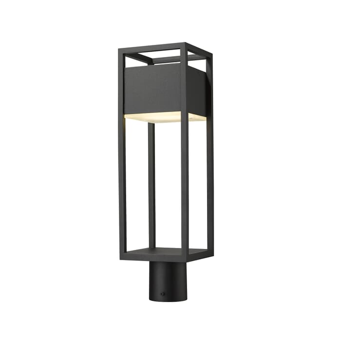 Z-Lite Barwick 1-Light Outdoor Post Mount Fixture Light In Black Z-Lite Barwick 1-Light Outdoor Post Mount Fixture Light In Black