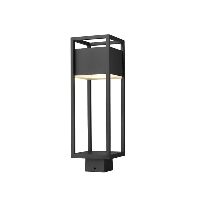 Z-Lite Barwick 1-Light Outdoor Post Mount Fixture Light In Black Z-Lite Barwick 1-Light Outdoor Post Mount Fixture Light In Black
