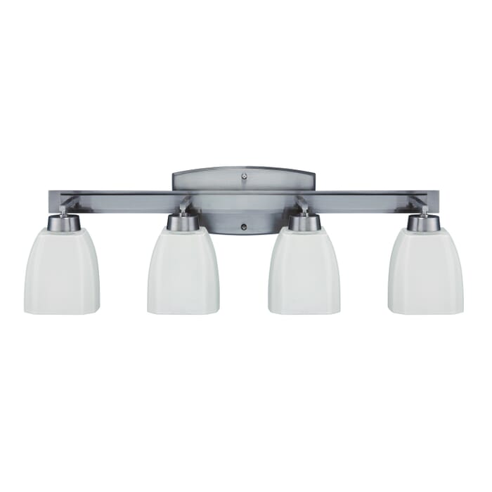 Bridwell 4-Light Bathroom Vanity Light in Brushed Nickel Bridwell 4-Light Bathroom Vanity Light in Brushed Nickel