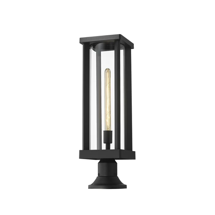 Z-Lite Glenwood 1-Light Outdoor Pier Mounted Fixture Light In Black Z-Lite Glenwood 1-Light Outdoor Pier Mounted Fixture Light In Black