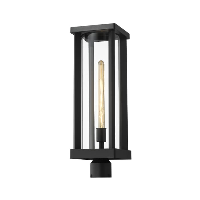 Z-Lite Glenwood 1-Light Outdoor Post Mount Fixture Light In Black Z-Lite Glenwood 1-Light Outdoor Post Mount Fixture Light In Black