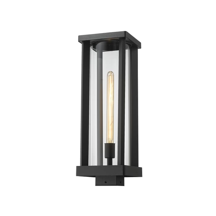 Z-Lite Glenwood 1-Light Outdoor Post Mount Fixture Light In Black Z-Lite Glenwood 1-Light Outdoor Post Mount Fixture Light In Black