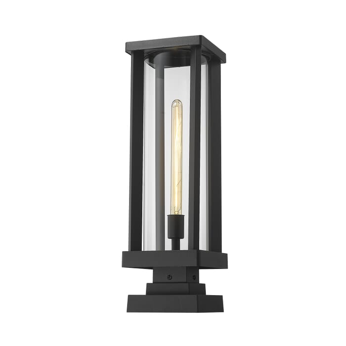 Z-Lite Glenwood 1-Light Outdoor Pier Mounted Fixture Light In Black Z-Lite Glenwood 1-Light Outdoor Pier Mounted Fixture Light In Black