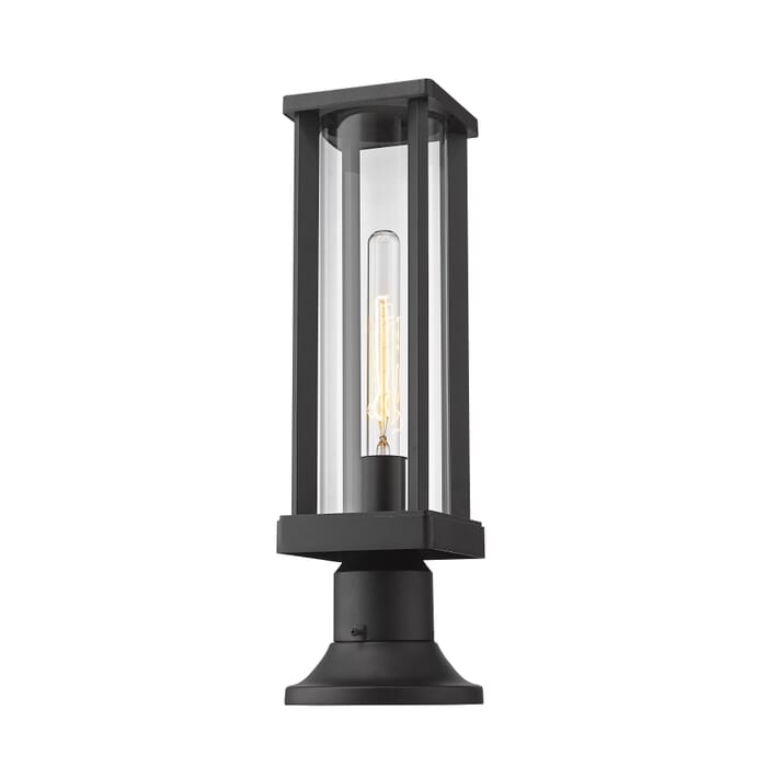 Z-Lite Glenwood 1-Light Outdoor Pier Mounted Fixture Light In Black Z-Lite Glenwood 1-Light Outdoor Pier Mounted Fixture Light In Black