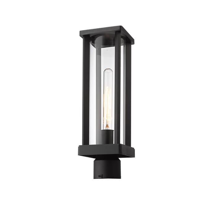 Z-Lite Glenwood 1-Light Outdoor Post Mount Fixture Light In Black Z-Lite Glenwood 1-Light Outdoor Post Mount Fixture Light In Black