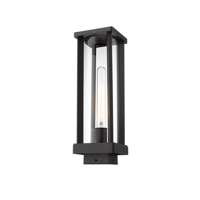 Z-Lite Glenwood 1-Light Outdoor Post Mount Fixture Light In Black Z-Lite Glenwood 1-Light Outdoor Post Mount Fixture Light In Black