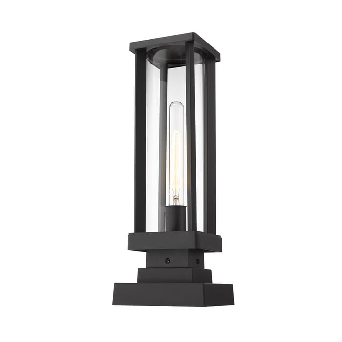 Z-Lite Glenwood 1-Light Outdoor Pier Mounted Fixture Light In Black Z-Lite Glenwood 1-Light Outdoor Pier Mounted Fixture Light In Black