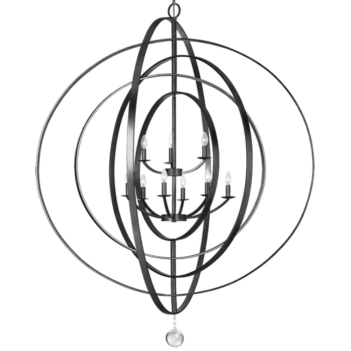 Crystorama Luna 9-Light 51" Chandelier in Matte Black Crystorama Luna 9-Light 51" Chandelier in Matte Black