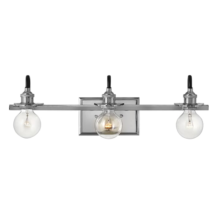 Hinkley Baxter 3-Light 23" Bathroom Vanity Light in Polished Nickel Hinkley Baxter 3-Light 23" Bathroom Vanity Light in Polished Nickel