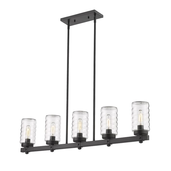 Z-Lite Tahoe 5-Light Linear Pendant Light In Matte Black Z-Lite Tahoe 5-Light Linear Pendant Light In Matte Black