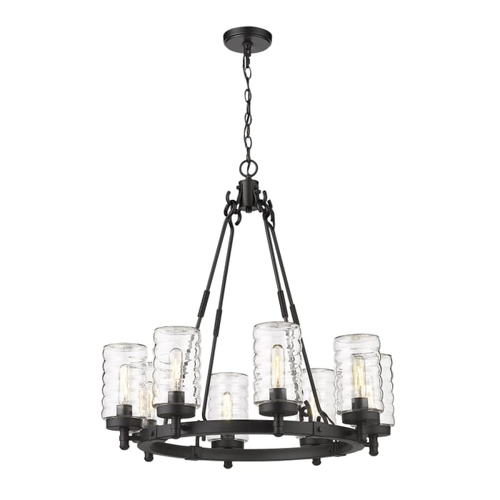 Z-Lite Tahoe 8-Light Outdoor Pendant Light In Matte Black Z-Lite Tahoe 8-Light Outdoor Pendant Light In Matte Black