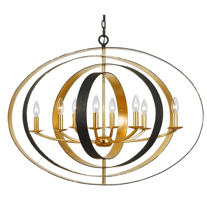 Crystorama Luna 8-Light Sphere Chandelier in English Bronze And Antique Gold Crystorama Luna 8-Light Sphere Chandelier in English Bronze And Antique Gold
