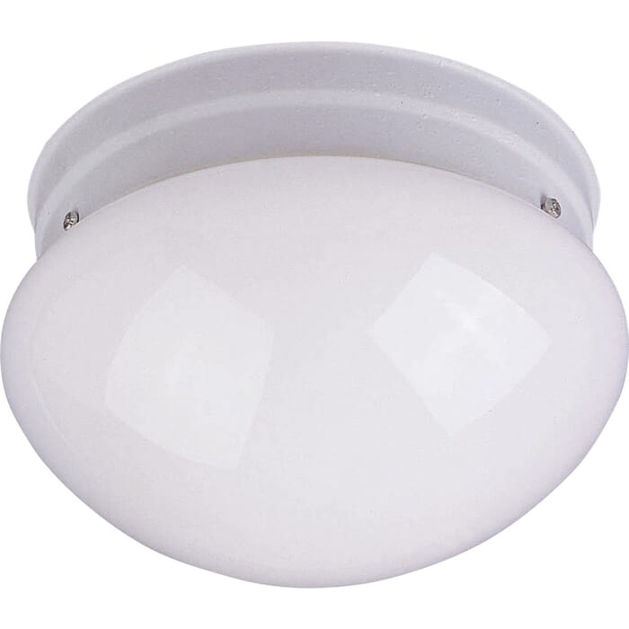 Maxim Lighting Essentials White Glass Flush Mount in White Maxim Lighting Essentials White Glass Flush Mount in White