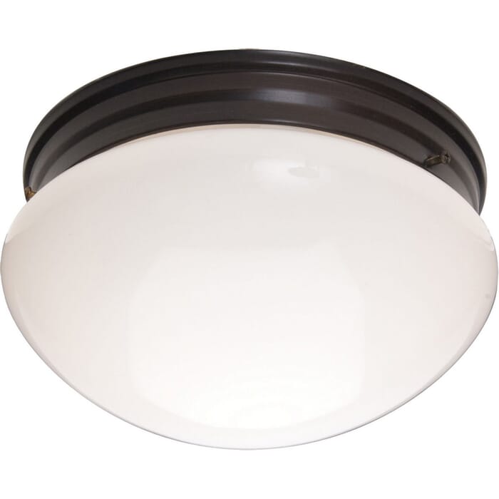 Maxim Lighting Essentials 2-Light White Glass Flush Mount in Bronze Maxim Lighting Essentials 2-Light White Glass Flush Mount in Bronze