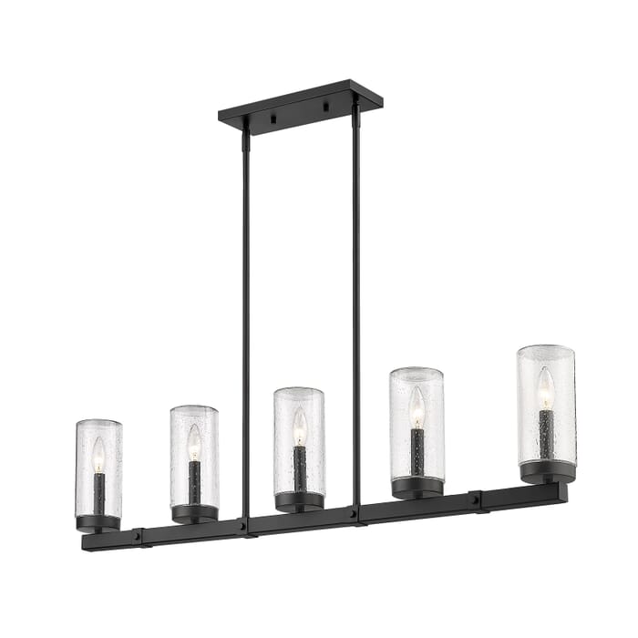 Z-Lite Marlow 5-Light Linear Pendant Light In Matte Black Z-Lite Marlow 5-Light Linear Pendant Light In Matte Black