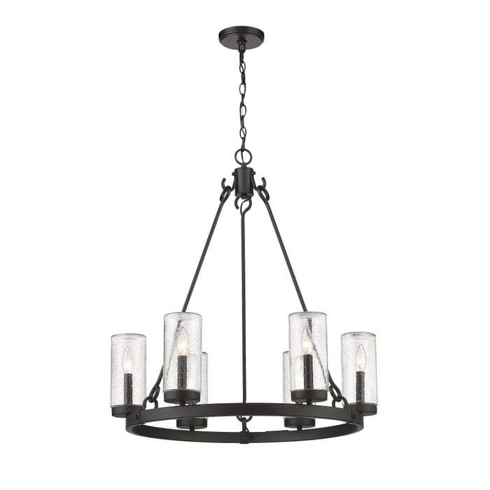 Z-Lite Marlow 6-Light Outdoor Pendant Light In Matte Black Z-Lite Marlow 6-Light Outdoor Pendant Light In Matte Black