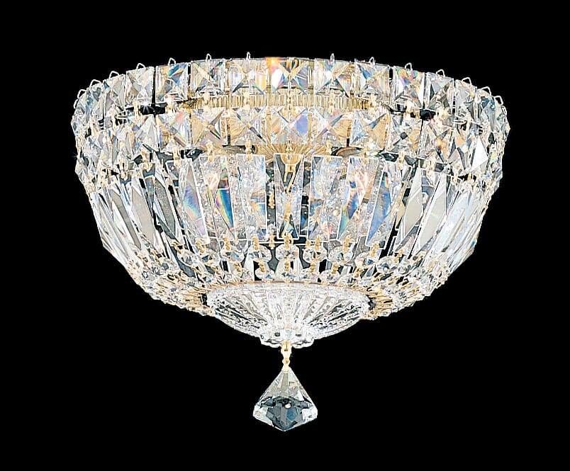 Petit Crystal Deluxe 4-Light Flush Mount Ceiling Light in Silver