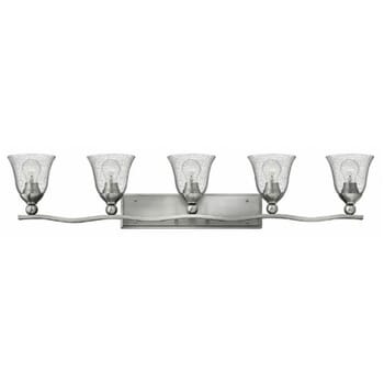 Hinkley Bolla 5-Light Bathroom Vanity Light in Brushed Nickel with Clear Glass 