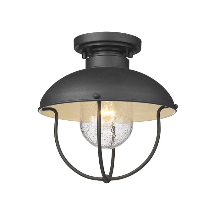 Z-Lite Ansel 1-Light Outdoor Flush Ceiling Mount Fixture Ceiling Light In Black Z-Lite Ansel 1-Light Outdoor Flush Ceiling Mount Fixture Ceiling Light In Black