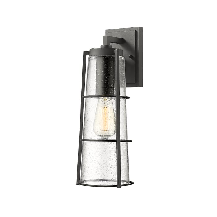 Z-Lite Helix 1-Light Outdoor Wall Sconce In Black Z-Lite Helix 1-Light Outdoor Wall Sconce In Black
