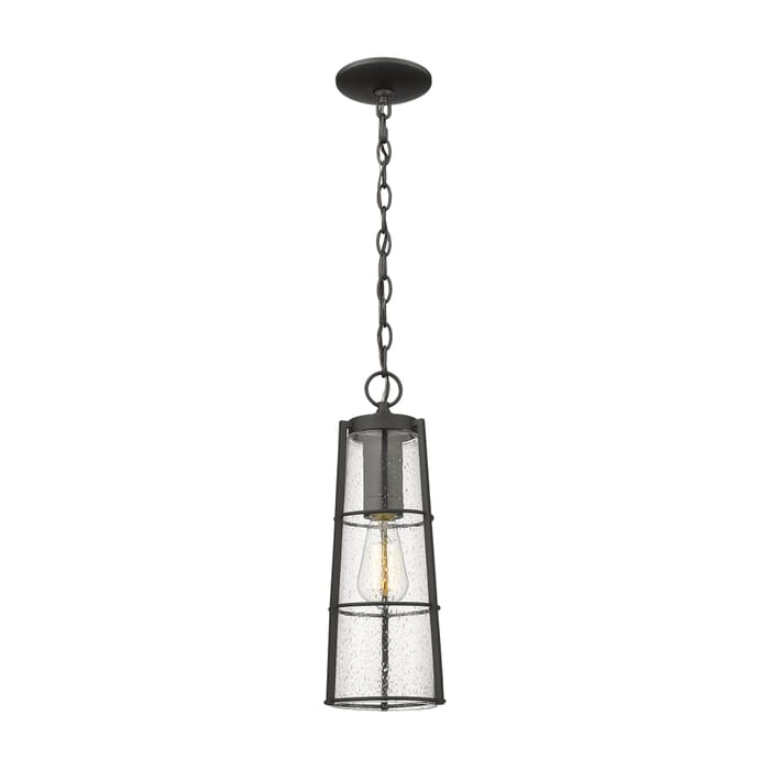Z-Lite Helix 1-Light Outdoor Chain Mount Ceiling Fixture Light In Black Z-Lite Helix 1-Light Outdoor Chain Mount Ceiling Fixture Light In Black