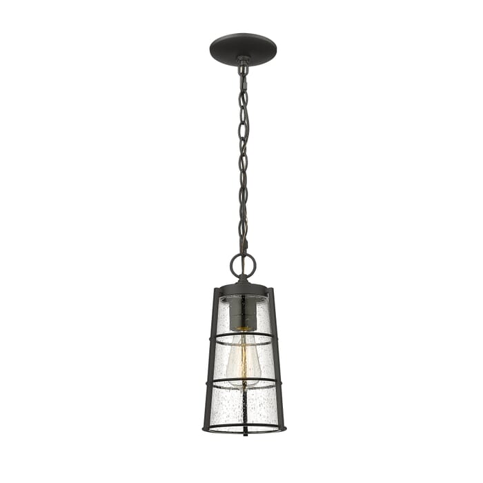 Z-Lite Helix 1-Light Outdoor Chain Mount Ceiling Fixture Light In Black Z-Lite Helix 1-Light Outdoor Chain Mount Ceiling Fixture Light In Black