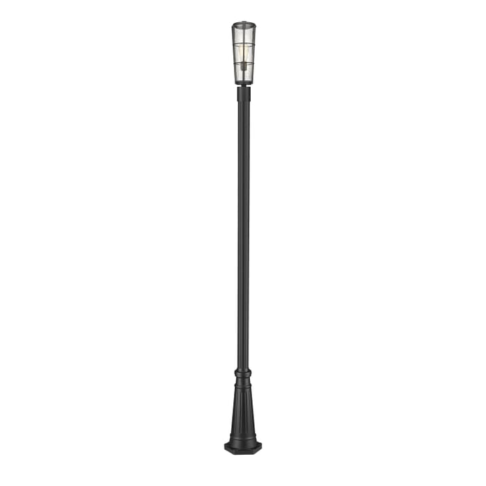 Z-Lite Helix 1-Light Outdoor Post Mounted Fixture Light In Black Z-Lite Helix 1-Light Outdoor Post Mounted Fixture Light In Black