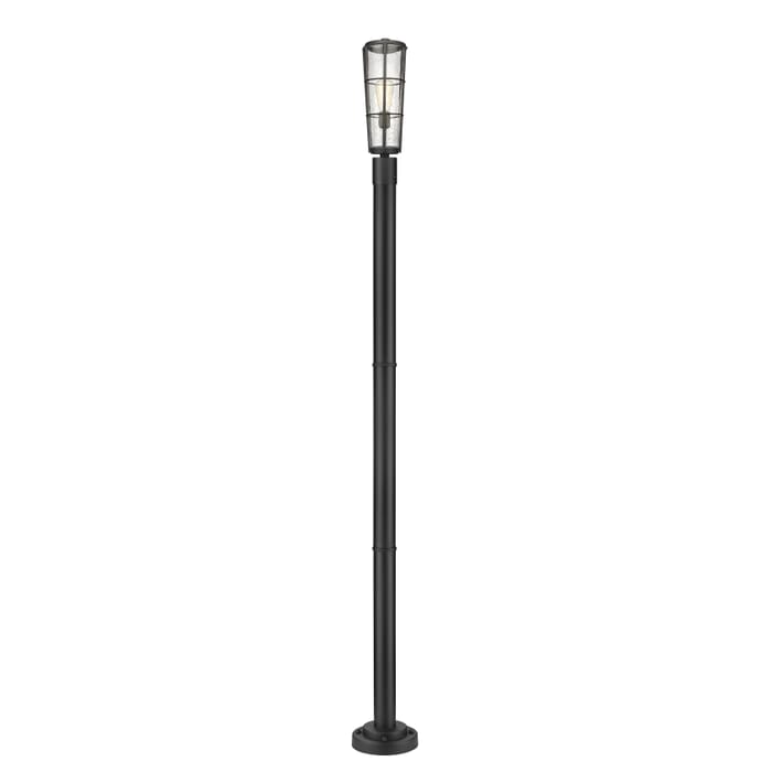 Z-Lite Helix 1-Light Outdoor Post Mounted Fixture Light In Black Z-Lite Helix 1-Light Outdoor Post Mounted Fixture Light In Black