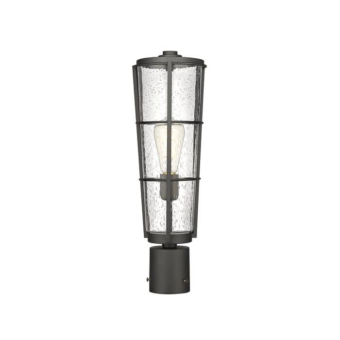 Z-Lite Helix 1-Light Outdoor Post Mount Fixture Light In Black Z-Lite Helix 1-Light Outdoor Post Mount Fixture Light In Black
