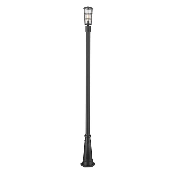 Z-Lite Helix 1-Light Outdoor Post Mounted Fixture Light In Black Z-Lite Helix 1-Light Outdoor Post Mounted Fixture Light In Black