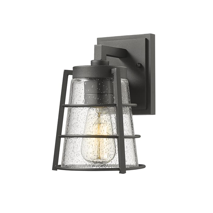 Z-Lite Helix 1-Light Outdoor Wall Sconce In Black Z-Lite Helix 1-Light Outdoor Wall Sconce In Black