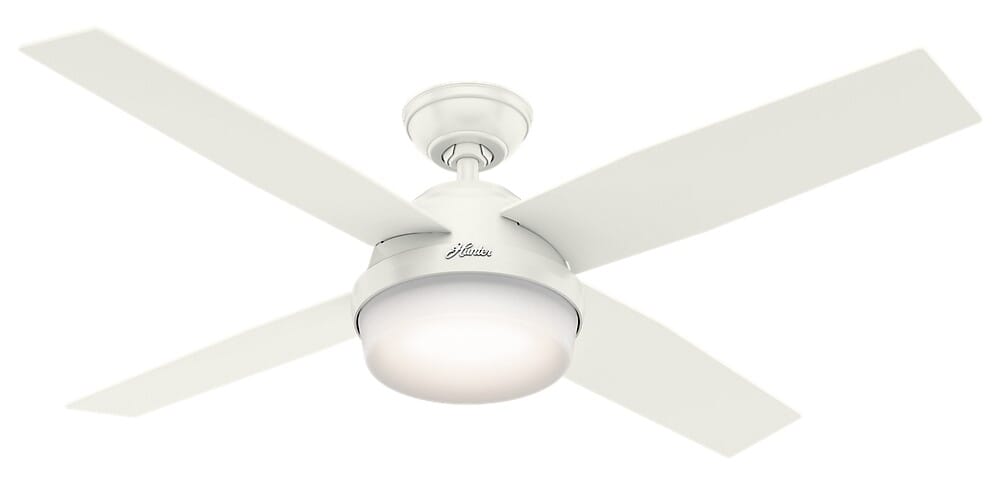 Hunter Dempsey 2-Light 52" Indoor/Outdoor Ceiling Fan in Fresh White