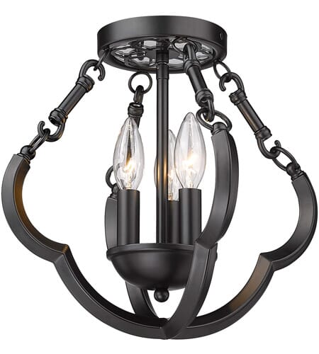 Golden Saxon 3-Light Ceiling Light in Matte Black