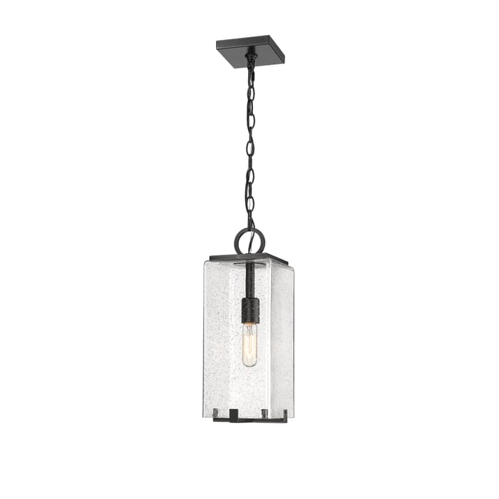 Z-Lite Sana 1-Light Outdoor Chain Mount Ceiling Fixture Light In Black Z-Lite Sana 1-Light Outdoor Chain Mount Ceiling Fixture Light In Black