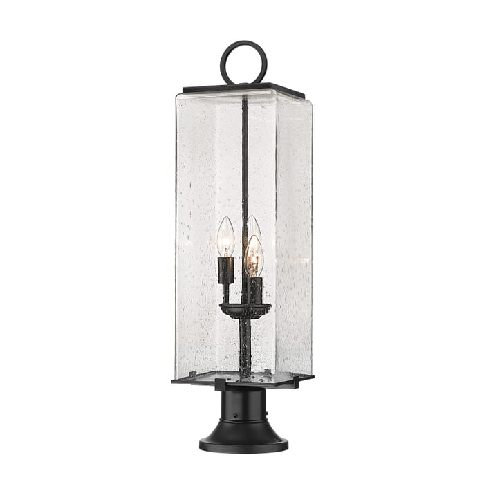 Z-Lite Sana 3-Light Outdoor Pier Mounted Fixture Light In Black Z-Lite Sana 3-Light Outdoor Pier Mounted Fixture Light In Black