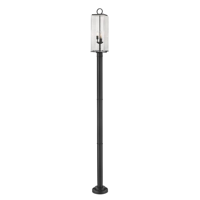 Z-Lite Sana 3-Light Outdoor Post Mounted Fixture Light In Black Z-Lite Sana 3-Light Outdoor Post Mounted Fixture Light In Black