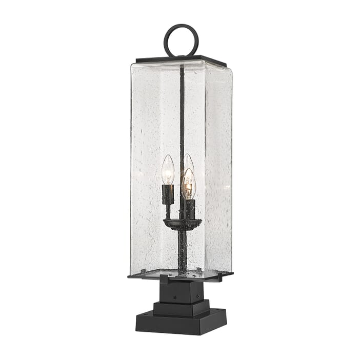 Z-Lite Sana 3-Light Outdoor Pier Mounted Fixture Light In Black Z-Lite Sana 3-Light Outdoor Pier Mounted Fixture Light In Black