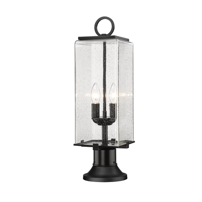 Z-Lite Sana 2-Light Outdoor Pier Mounted Fixture Light In Black Z-Lite Sana 2-Light Outdoor Pier Mounted Fixture Light In Black